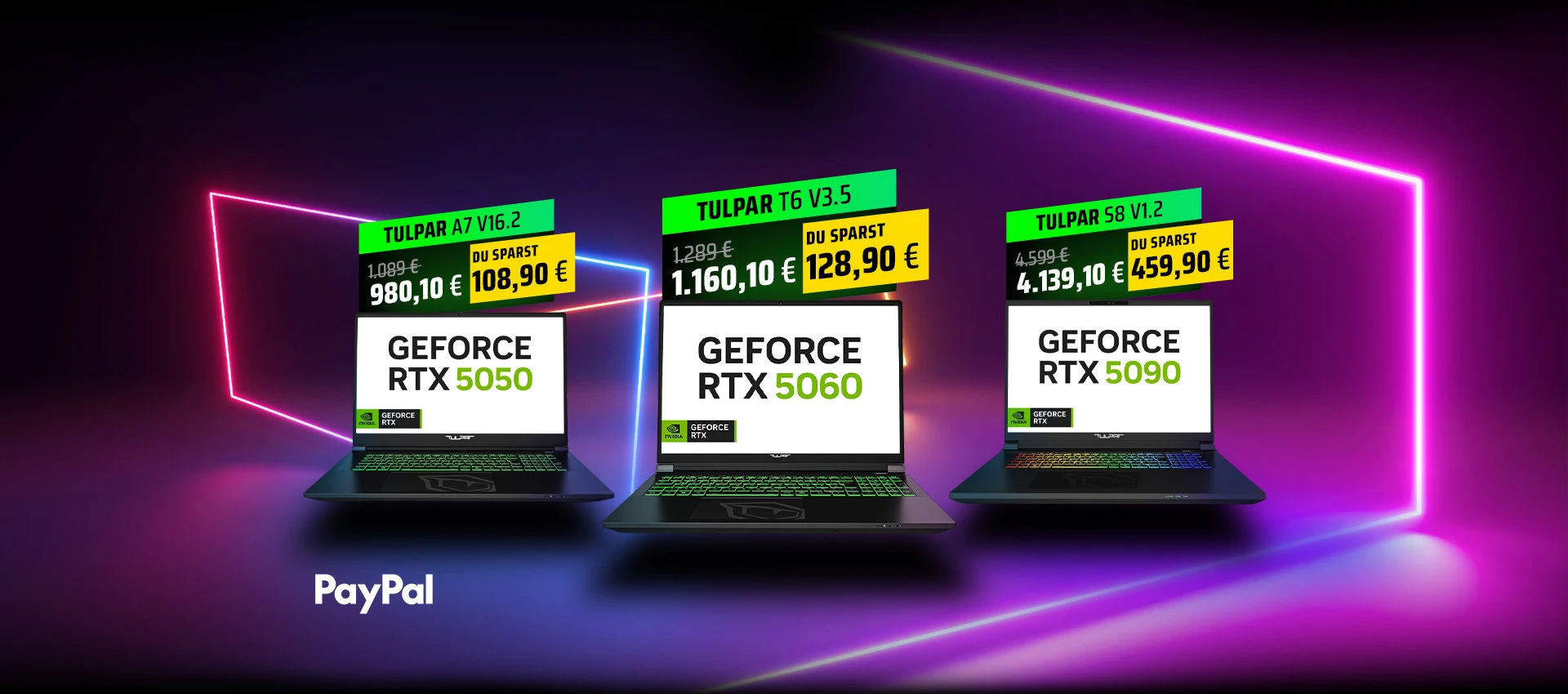 Tulpar A7 V16.2, T6 V3.5 und S8 V1.2 mit GeForce RTX 5050, RTX 5060 und RTX 5090 sowie Aktionspreisen